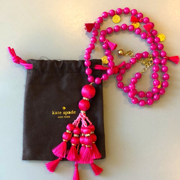 Kate Spade Beaded Coin and Tassel Necklace